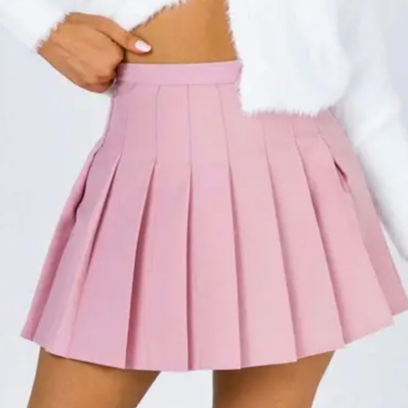Princess Polly Pink Pleated Skater Mini Skirt - Picture 2 of 5